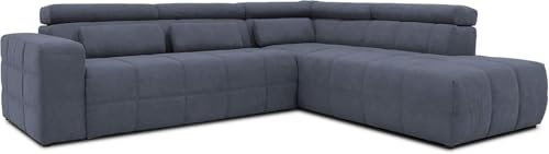DOMO. collection Ecksofa Brandon, Sofa mit Rückenfunktion in L-Form, Polsterecke, Eckgarnitur Ottomane rechts 275 x 228 x 98 cm (BxTxH), dunkelgrau