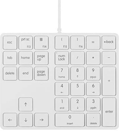 Qisan Numeric Keypad Wired Numpad 34 Tasten Tragbare Tastatur USB Externe Mini Slim Tastatur Magicforce-White