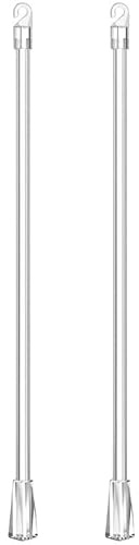 DEARMAMY 2er Set Gardinen-Schleuderstäbe Transparent – 43cm Robuste Ersatzstäbe für Vertikale Jalousien & Vorhänge – Inkl. Haken für einfache Montage & Sanftes Gleiten