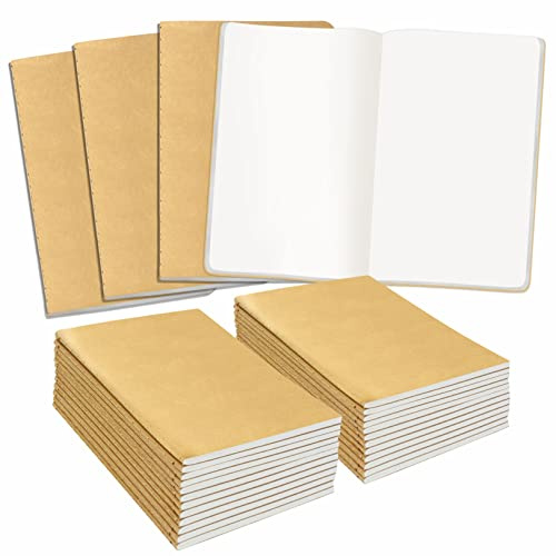 Vantasii 48 Packung A6 Notizbuch; blanko; mit Krafteinband; Taschennotizbuch fürs Büro, Zuhause, die Schule oder das Geschäft; (48 Seiten/ 24 Blatt, 10 x 14cm)