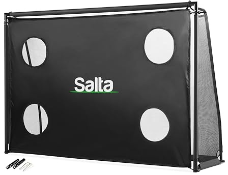 Salta Legend - Fußballtor - Inklusive Torwand - Schwarz - 180x120cm | Für Kinder und Erwachsene, Hochwertiges Outdoor Tor aus Stahl mit PE-Netz, inkl. Erdanker für optimalen Halt