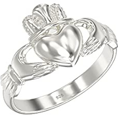 Aeon Claddagh-Ring in Herzform aus 925er Sterlingsilber