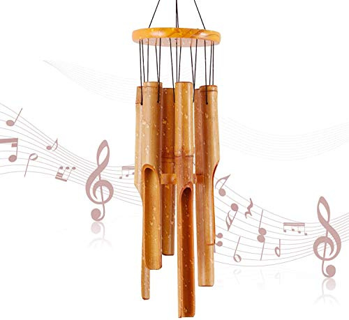 RDUTUOK Bambus-Windspiel, Gedenkspiel, Holz, groß, für drinnen und draußen, 81,3 cm, Windspiel für Garten, Hof, Terrasse und Heimdekoration