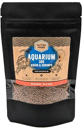 Nutramare Aquarium360 Krebse & Shrimps 250ml Garnelenfutter | Granulatfutter für Garnelen und Krebse, Farbverstärkend mit Spirulina