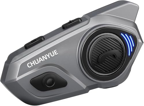 CHUANYUE X2 Motorrad Bluetooth Headset für 4 Personen mit 1200m Reichweite | Helm Kommunikationssystem ,Motorradhelm Gegensprechanlage mit HiFi/Musik Teilen/FM/AI Sprache（1pc)