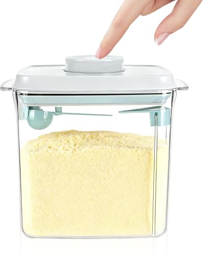 Milchpulverspender 1700 ml, versiegelter Milchpulverspender, mit Löffel, Milchpulverbehälter, Proteinpulver-Aufbewahrungsbox, abnehmbar und waschbar