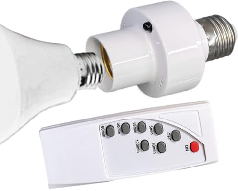 Generisch Fernbedienungsfassung – E27 Lampenadapter, Funksteuerung | Intelligente kabellose Lampenfassung, Zeitschaltuhr mit Fernbedienung, einfache Installation für Wohnzimmer, Garage, Schlafzimmer