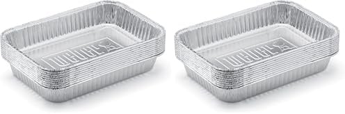 Weber 6415 Tropfschalen, 2er Pack (1x10 Stück), Silber