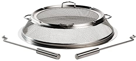 Solo Stove Funkenschutz für Ranger Feuerschale I Feuerschalengitter, Funkenhaube, Feuerstelle Zubehör zum Schutz vor austretenden Funken, Inkl. 2 Heber, Edelstahl, Reduziert Verletzungsgefahr