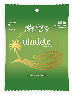 MARTIN Ukulele-Saiten Premium Concert, Graphite Gray Polygut, Stimmung C, Zug: 0228 (M610)