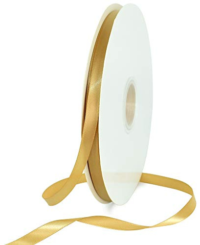 TONIFUL Satin Geschenkband 10mm x 91m,Golden Geschenkverpackungsband für Geschenkverpackung Weihnachten Geburtstag Hochzeit DIY Dekoration Valentinstag