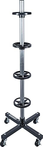 BGS 70979 | Felgenbaum fahrbar | Reifenständer bis 225 mm Breite | 4 Lenkrollen Ø 50 mm | 4 felgenschonende Auflageteller | Stahl | Höhe 1160 mm | Tragkraft 100 kg