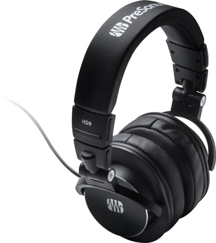 PreSonus HD9 Professioneller Geschlossener Studiokopfhörer für Aufnahme, Wiedergabe und Überwachung, Streaming und Podcasting