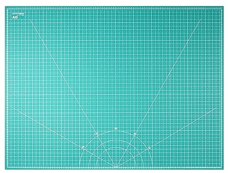 Snyderline Schneidematte A0, 90x120cm, grün, 5-lagig / 3 mm, selbstheilend | Schneidunterlage beidseitig bedruckt, Cutting Mat schnittfest mit cm-/Inch-Raster. Für Nähen, Modellbau, Basteln & Cutter